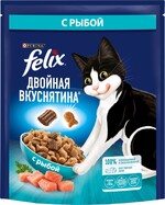 Корм для взрослых кошек сухой Felix Двойная вкуснятина с рыбой, 200 г