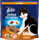 Двойная Вкуснятина сухой корм для взрослых кошек для взрослых кошек с птицей, 1,3 кг