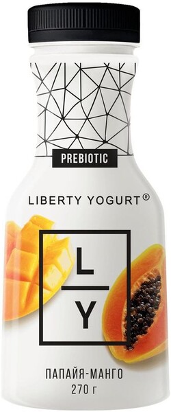 Йогурт Слобода  LIBERTY YOGURT с папайей и манго 1,5 % , 270 гр., ПЭТ