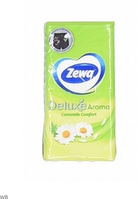 Бумажные платочки трехслойные 10 шт., Zewa Deluxe Ромашка, пластиковый пакет