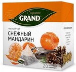 Чай черный с добавками, 20 пирамидок Grand Снежный Мандарин, 36 гр., картонная коробка