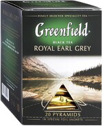 Чай Greenfield Роял Эрл Грей черный с цедрой цитрусовых и ароматом бергамота, 20*2г