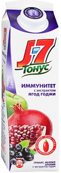 Нектар J7 Тонус Яблоко-Гранат-Черноплодная рябина-Годжи 0,9л