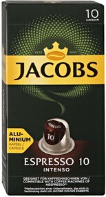 Капсулы Jacobs Espresso 10 Intenso натуральный жареный молотый 10 штук по 5.2 г