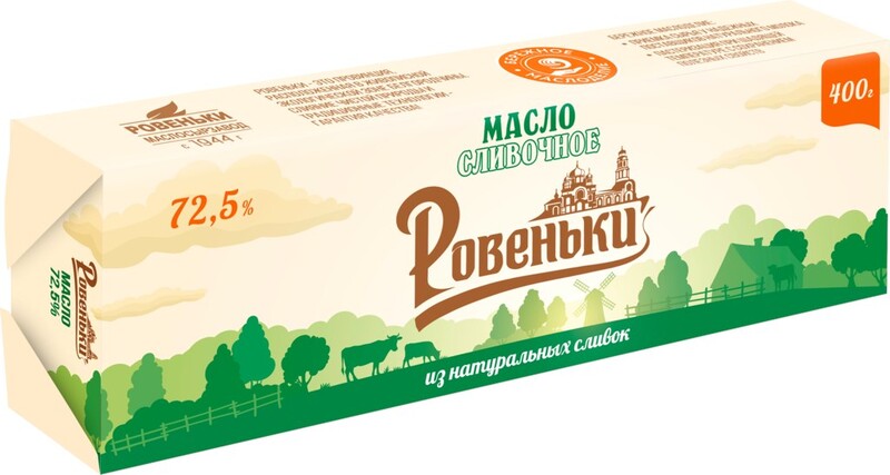 Масло сливочное «Ровеньки» Крестьянское 72,5%, 400 г