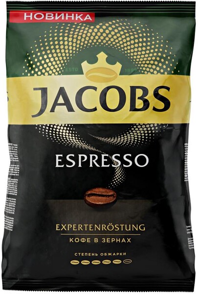 Кофе Jacobs Espresso натуральный жареный в зернах, 1000г
