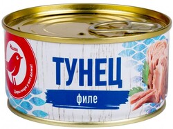 Тунец АШАН Красная птица в собственном соку, 185 г