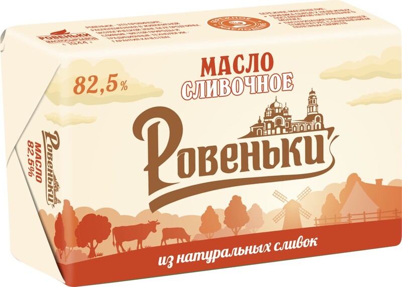 Масло сливочное «Ровеньки» традиционное 82,5%, 170 г