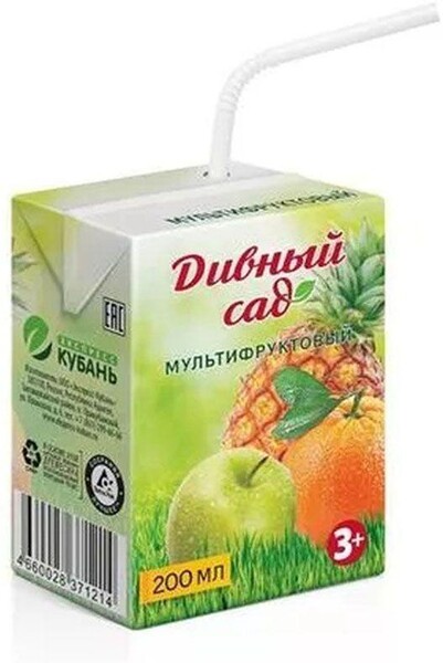 Сок Дивный Сад мультифрукт, 200 мл., тетра-пак