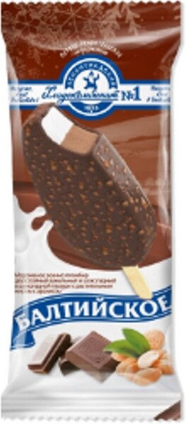 Мороженое БАЛТИЙСКОЕ сливочное двуслойное эскимо без змж Беларусь, 80 г