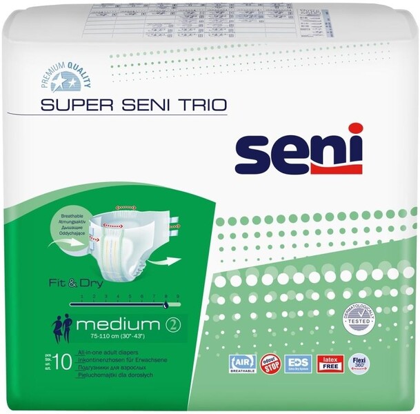 Подгузники Seni Super Trio Medium для взрослых 10шт