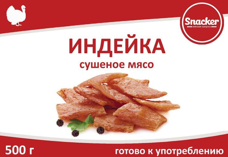 Индейка сушеная Snacker 500 гр., флоу-пак