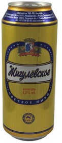 Пиво светлое ЖИГУЛЕВСКОЕ фильтрованное, пастеризованное, 4,%, ж/б, 0.9л Россия, 0.9 L