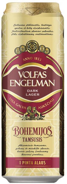 ПИВО VOLFAS ENGELMAN BOHEMIJOS TAMSUSIS 0,568, темное, Литва