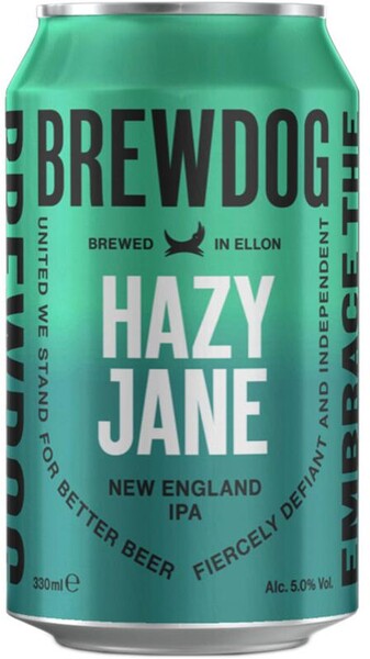 Пиво Brewdog Hazy Jane Guava нефильтрованное алк 5.0%, 330 мл., ж/б