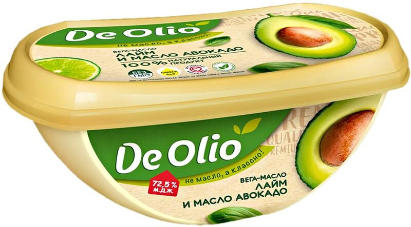 Вега-масло Слобода Крем на растит.маслах De olio лайм и масло авокадо EV 72,5% 220 гр., ПЭТ