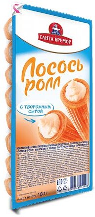 Палочки лососевые Санта Бремор Лосось-ролл с сыром 180 гр., ПЭТ