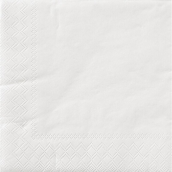 Салфетки бумажные 33х33 см., 3 сл., 20 шт., белая, Bulgaree Green, 125 гр., пластиковый пакет