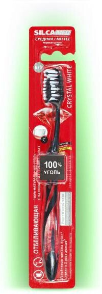 Зубная щетка CRYSTAL WHITE средней жесткости, Silca Med, 80 гр., картон