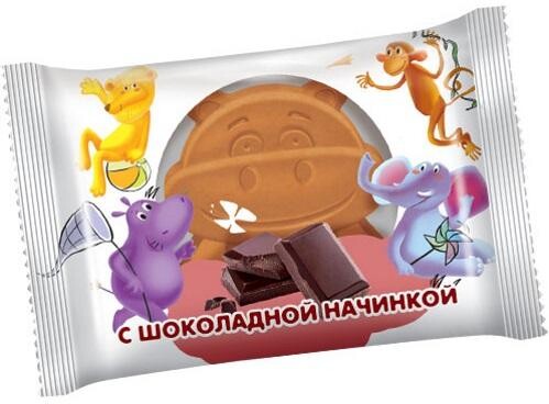 Бисквитное пирожное с шоколадной начинкой, 30 г (коробка 55 шт.)