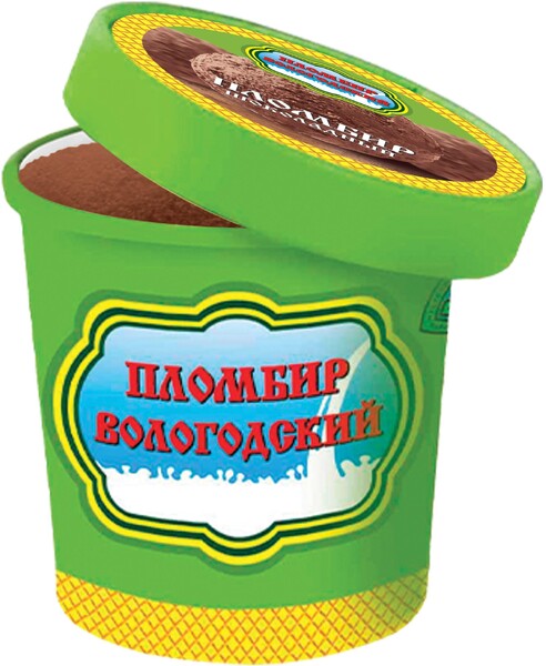 Мороженое Вологодский пломбир Шоколадное 12% 60г
