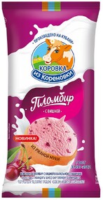 Стаканчик Коровка из Кореновки пломбир с вишней 100 гр., флоу-пак