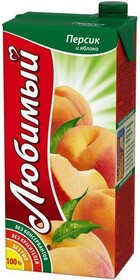 Сок Любимый Сад персик-яблоко, 1 л., тетра-пак