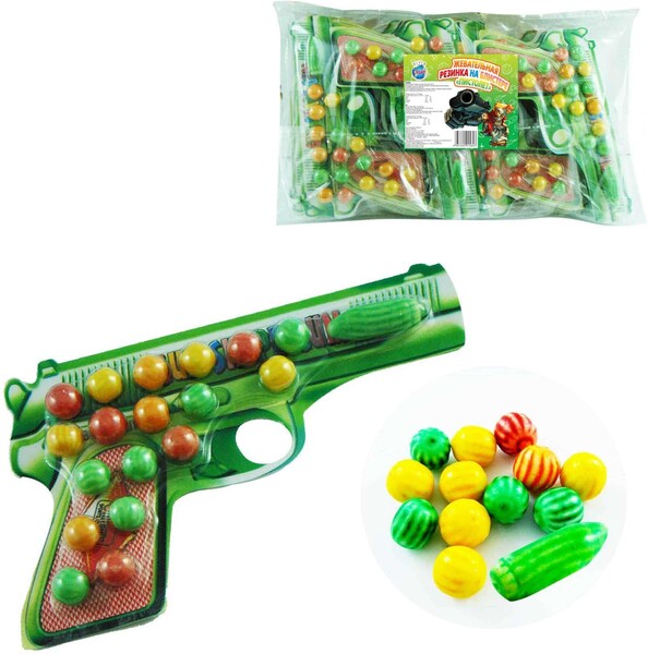 Жевательная резинка ПИСТОЛЕТ на блистере 14 гр