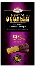 Шоколад Особый горький элитный экстра 95%, Фабрика им. Крупской, 88 гр., картон