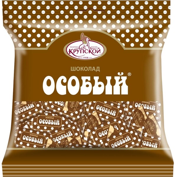 Шоколад особый темный шоколад с тонко измельченными добавлениями, Крупской, 250 гр., флоу-пак