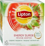 Чай Lipton зеленый Energy Surge с гуараной, кардамоном и лакрицей, 20 пакетиков