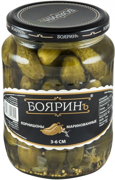 Пикули Боярин маринованные, 350 гр., стекло