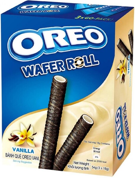 Вафельные трубочки Oreo Wafer Roll Vanilla 54 гр., картон
