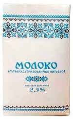 Молоко Кружева, 2,5%, 1 л., тетра-пак
