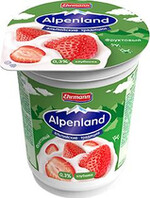 Продукт йогуртовый пастеризованный фруктовый, Alpenland, 320 гр, ПЭТ