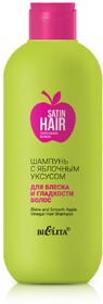 Шампунь Bielita SATIN HAIR с яблочным уксусом для блеска и гладкости волос, 400 мл., ПЭТ