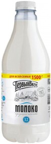 Молоко Первый вкус 3,2%, в пластике, 1,5 кг