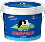 Сметана Экомилк Сливочная 20%, 700 гр., пластиковое ведро