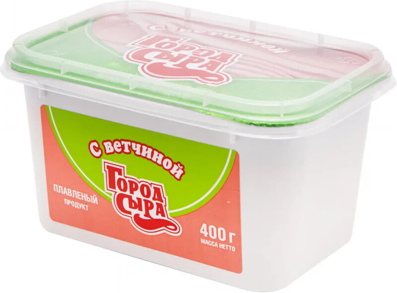 Продукт плавленый Город Сыра пастообразный с ветчиной 60% 400 г