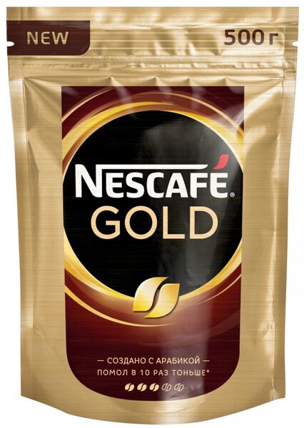 Кофе Nescafe Gold растворимый пакет 0,5кг