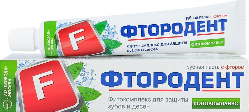 Зубная паста ФТОРОДЕНТ Фитокомплекс с фтором, 62г Россия, 62 г