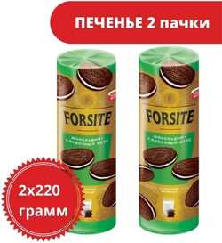 Печенье сахарное Forsite Сэндвич с шоколадно-сливочным вкусом, 0.21кг