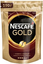 Кофе Nescafe Gold растворимый пакет 0,19кг