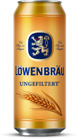 Пиво светлое LOWENBRAU Ungefiltert нефильтрованное пастеризованное 4,9%, 0.45л ж/б