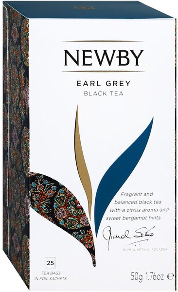 Чай Newby черный Earl Grey с бергамотом 25пак*2г