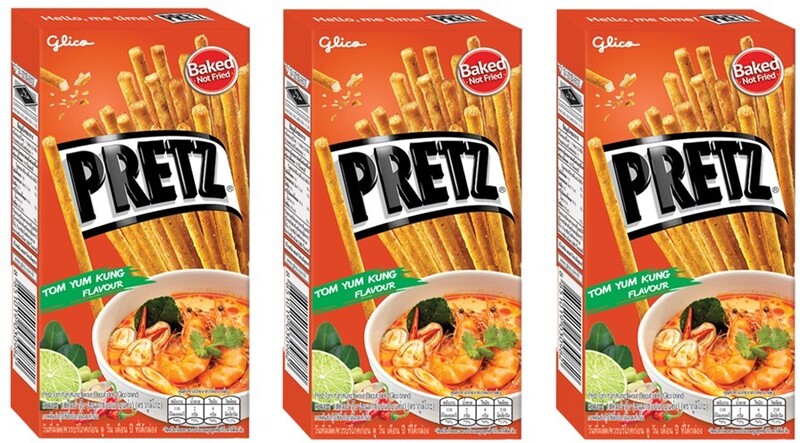 Палочки Pretz со вкусом Том Ям японские крекеры, быстрый перекус 24 гр.