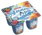 Продукт йогуртный Экстра сливочный 7,5% лесная ягода-абрикос, Альпенгурт, 100 гр, ПЭТ