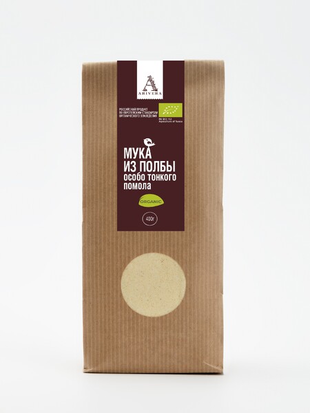 АРИВЕРА Мука особо тонкого помола из пшеницы полбы 400 г, бумажный пакет
