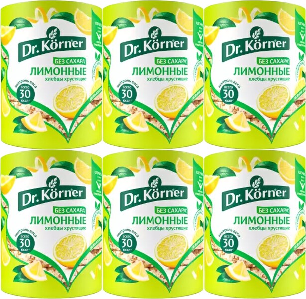 Dr. Korner Лимонный злаковый коктейль хлебцы, 100 гр