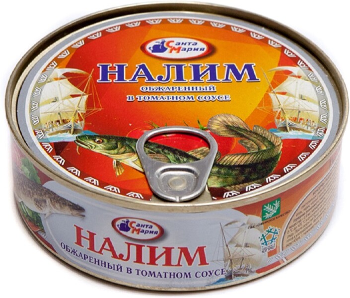Консервы рыбные, Налим в томатном соусе, Санта Мария, 230 гр